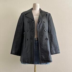 vintage Wilson’s 90s black 100% leather blazer jacket